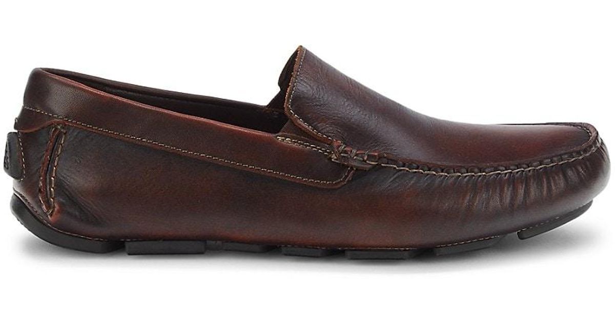 Johnston & Murphy Danley Leather Driving Shoes in Red for Men