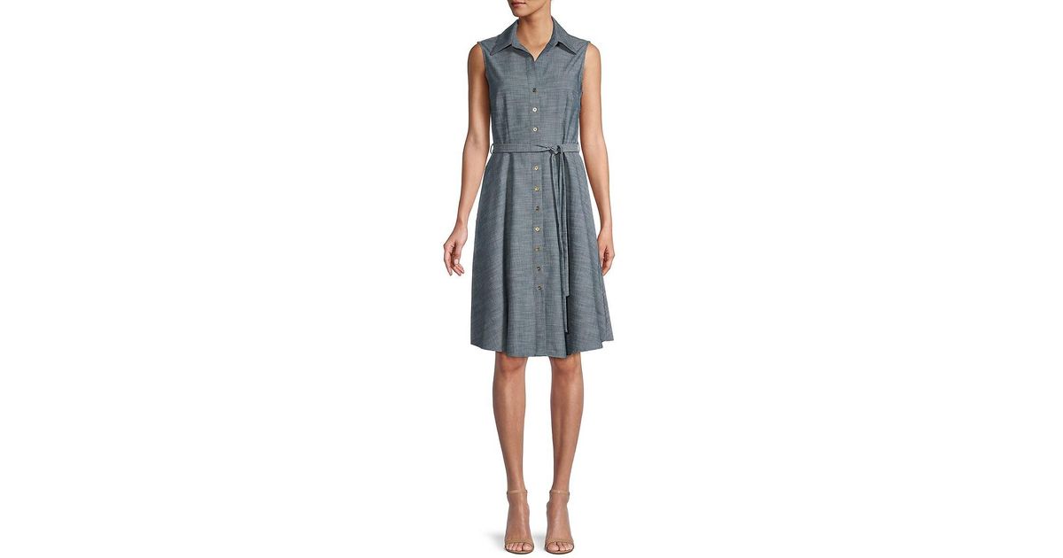 Sharagano belted shirt clearance dress