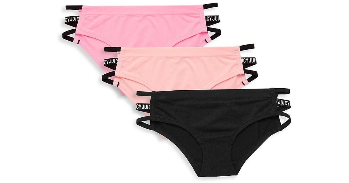 Juicy Couture Intimates Underwear Panties Thong 3 Pk Small Women No Panty  Lines
