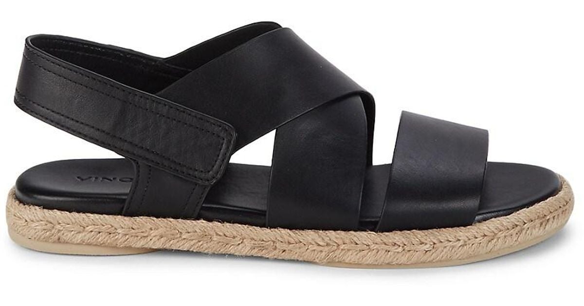 Vince Sofieb Leather Espadrille Sandals in Black Lyst UK