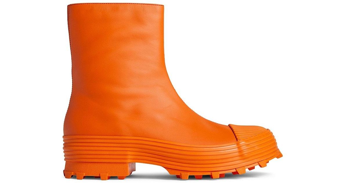 Camper Traktori Leather Zip Boots in Orange for Men | Lyst Australia