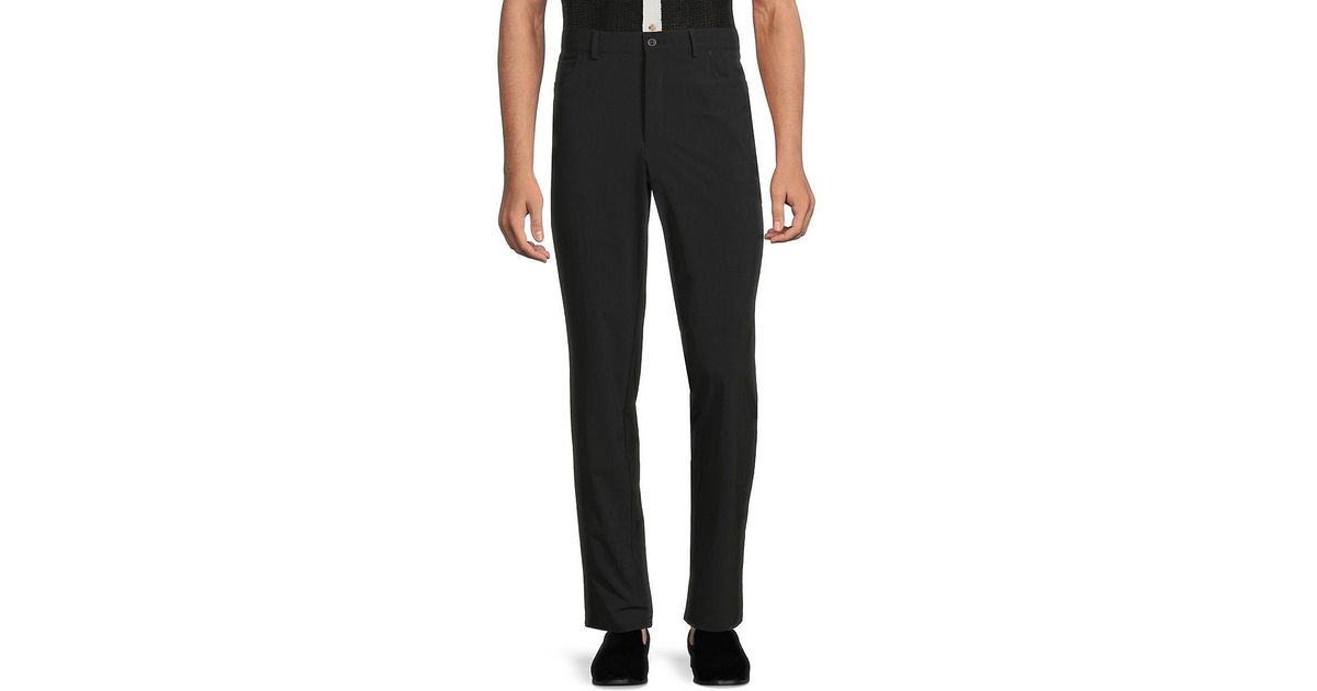 Samuelsohn Elite Solid Chino Pants in Black for Men | Lyst