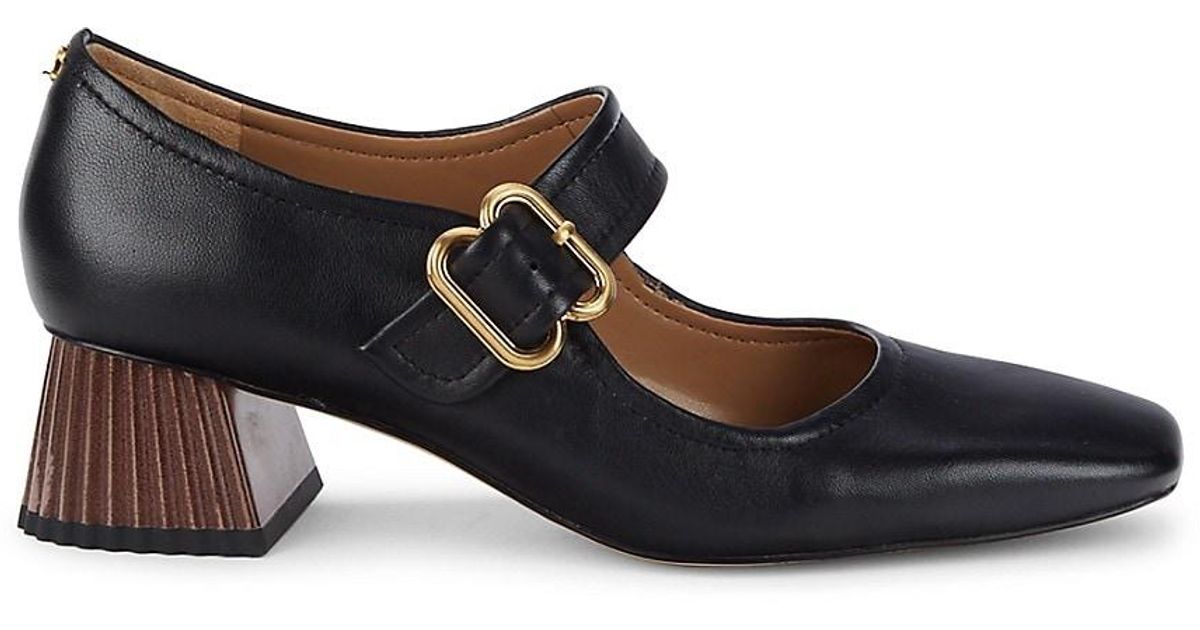 Sam Edelman Tammey Block Heel Leather Mary Janes in Black - Lyst