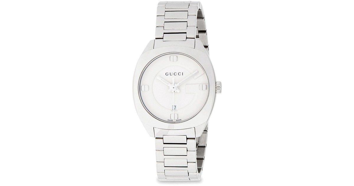 Gucci Stainless Steel Analog Bracelet Watch in Sapphire (White) Lyst