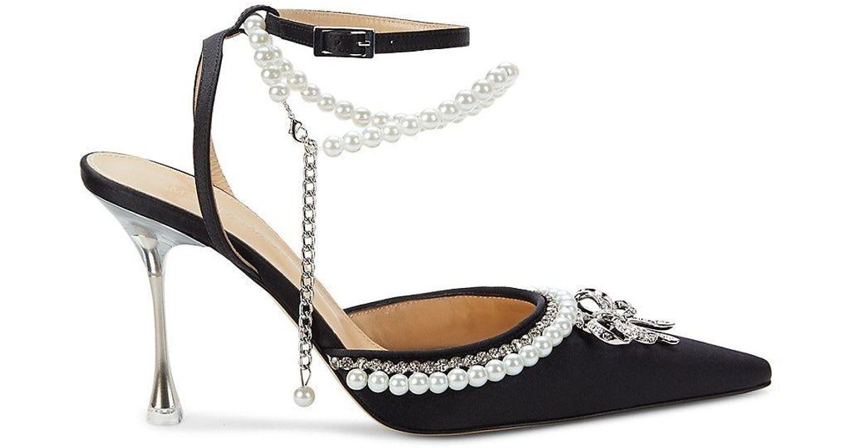 Mach & Mach Sophie Faux Pearl Embellished Pumps in White | Lyst