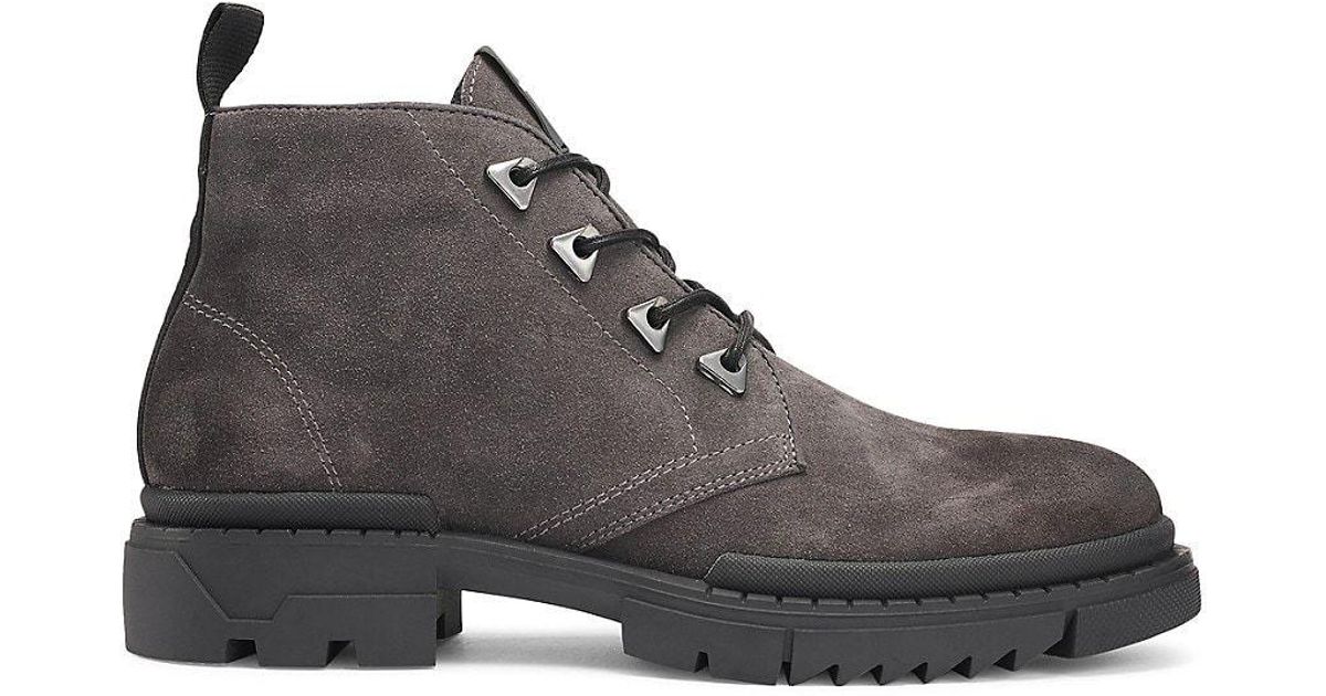 Karl Lagerfeld Lug Sole Suede Chukka Boots in Black for Men | Lyst