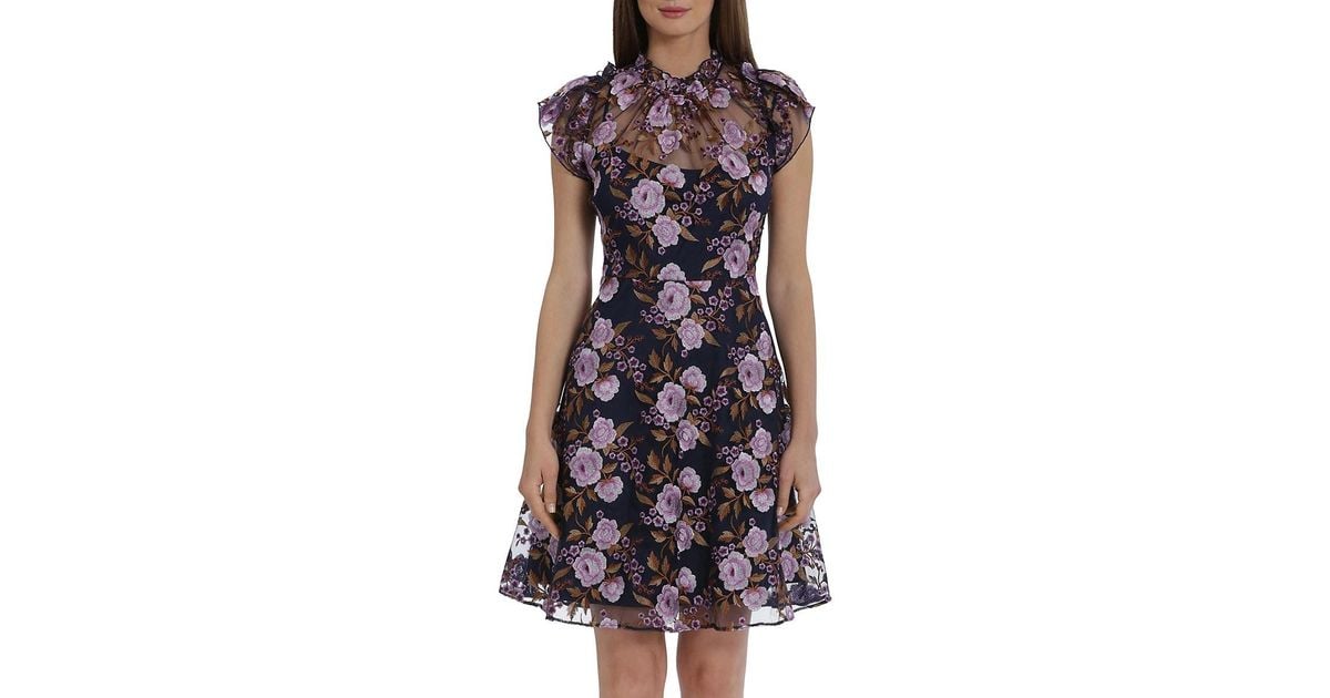 Maggy london floral top a line dress