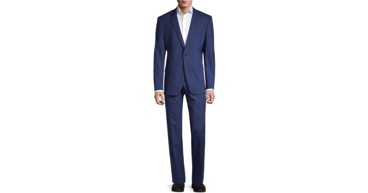 BOSS by HUGO BOSS Huge/genius Regular-fit Stretch Virgin-wool Suit in Blue  for Men | Lyst