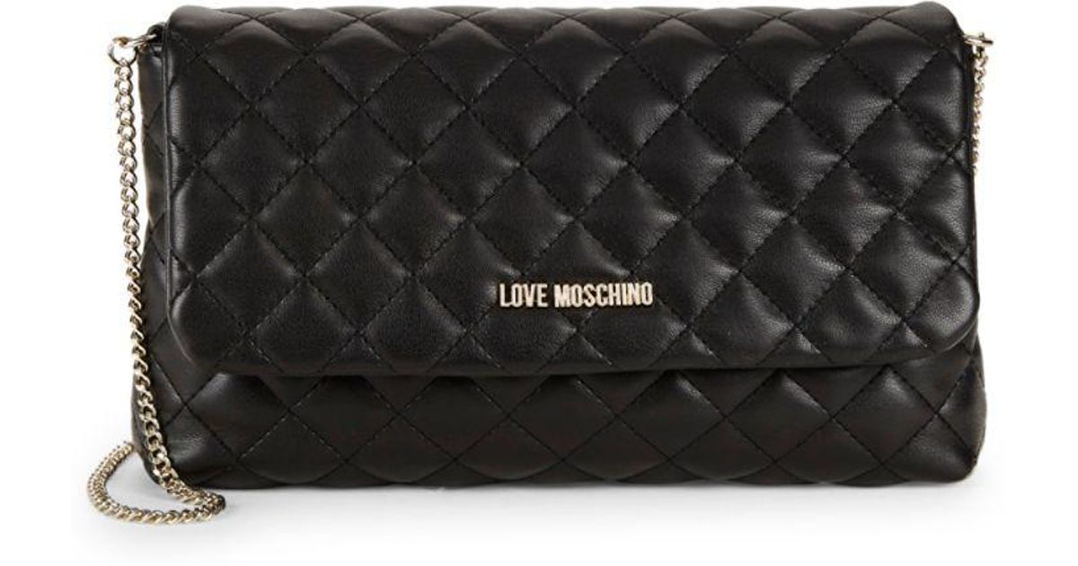 love moschino quilted crossbody bag black