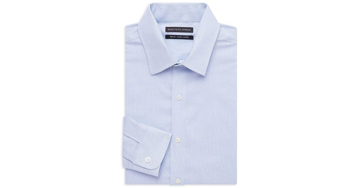 Saks Fifth Avenue Saks Fifth Avenue Trim Fit Striped Dress Shirt in