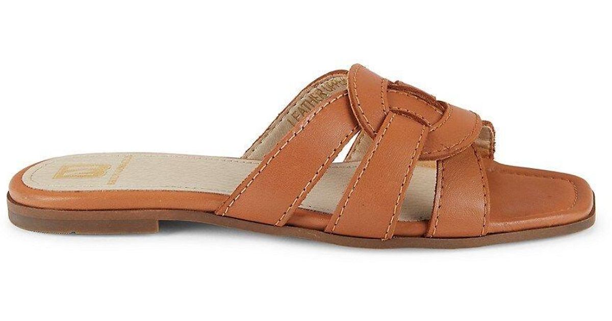 Bruno Magli Alessia Strappy Flat Sandals in Brown | Lyst