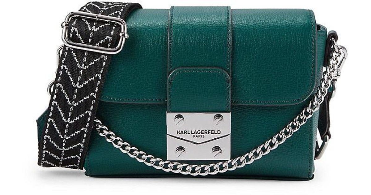 Karl Lagerfeld Jolie Harlow Leather Crossbody Bag in Green Lyst