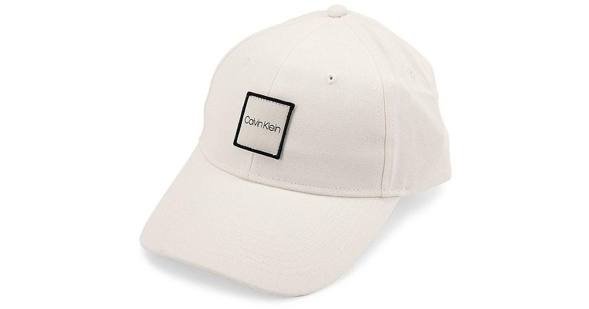 Calvin Klein Embroidered Logo Baseball Cap in White for Men | Lyst