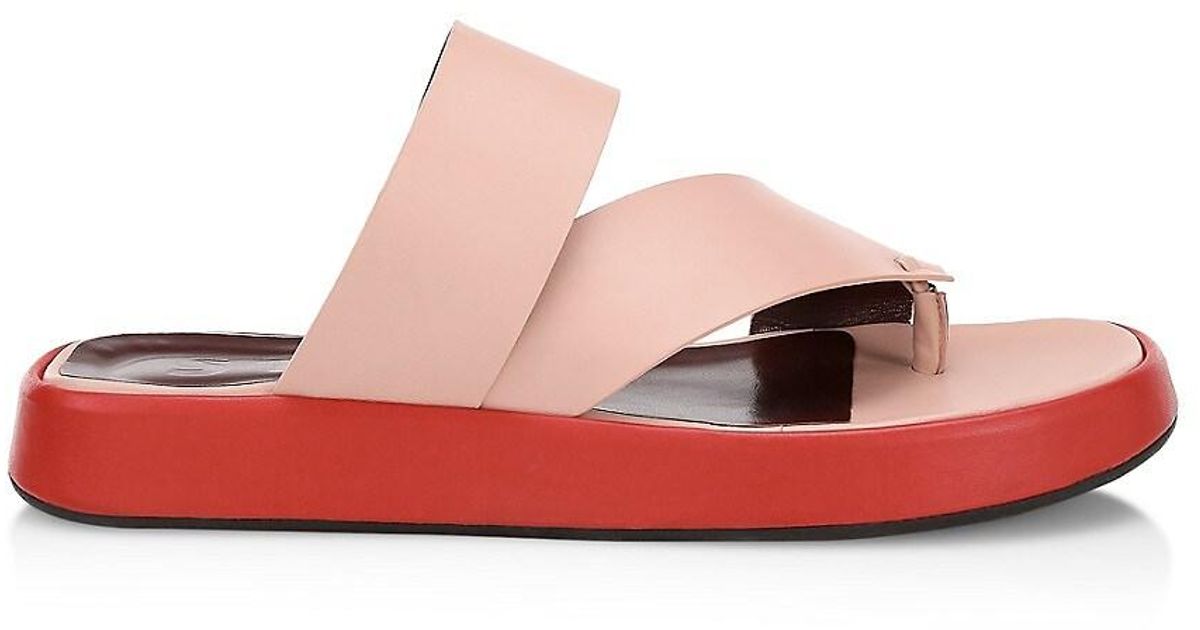 STAUD Fly Leather Flatform Slides in Pink - Save 44% | Lyst