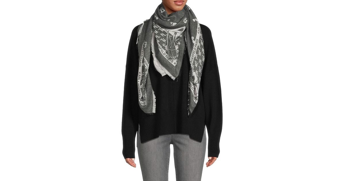 Karl Lagerfeld Monogram Scarf in Black