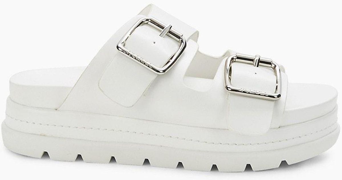 J/Slides Bolo Platform Sandals in White Lyst