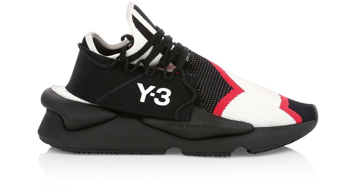 Y-3 Kaiwa Knit Chunky Sneakers in Black for Men - Lyst