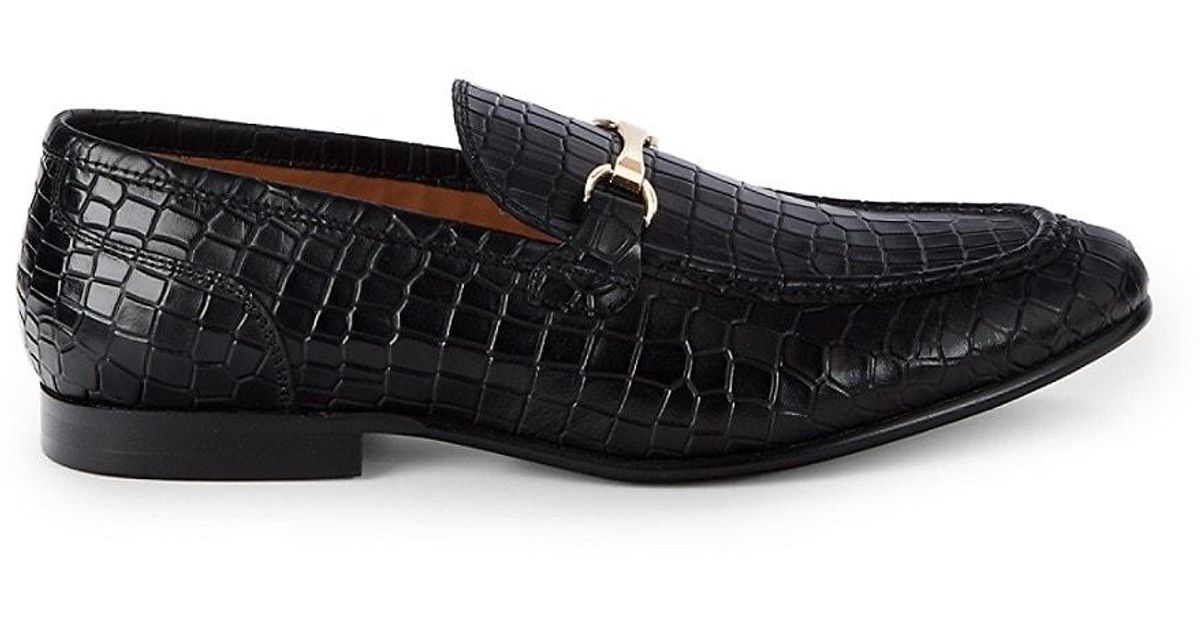 Saks Fifth Avenue Ferrara Leather Bit Loafers in Black for Men Lyst