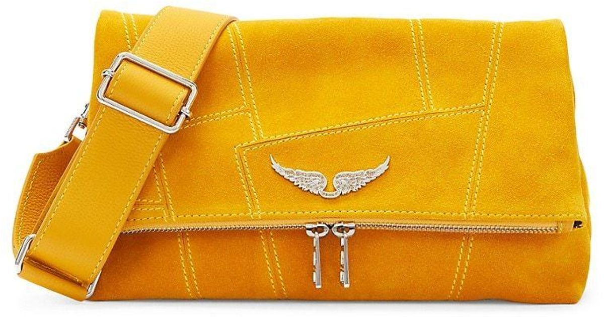 Zadig & Voltaire Rocky Suede Crossbody Bag in Yellow Lyst