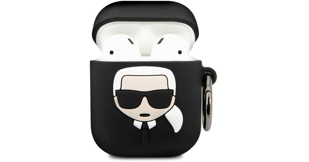 Karl Lagerfeld Embossed 3d Logo Airpods Case Cover in Black | Lyst