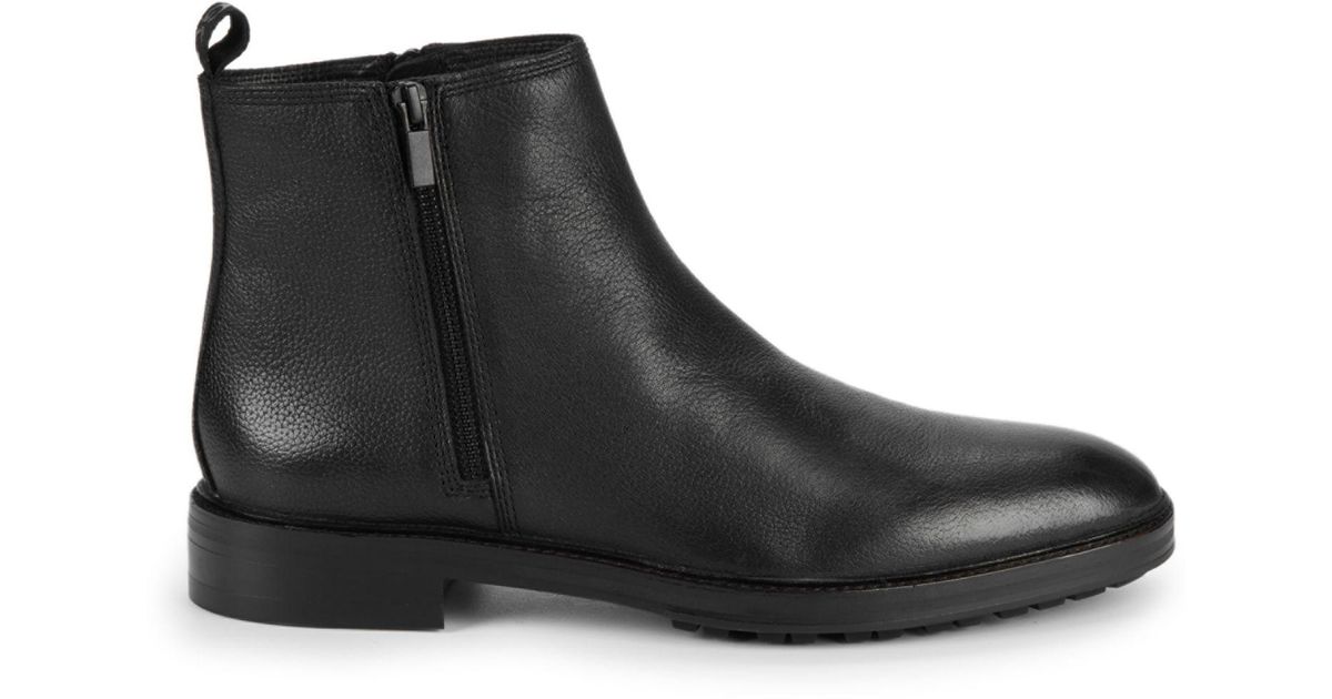 BOSS by HUGO BOSS Side-zip Leather Chelsea Boots in Black for Men | Lyst