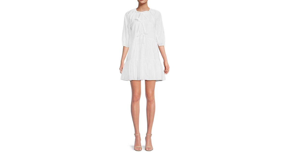 Cinq À Sept Lynn Puff Sleeve Mini Dress in White | Lyst