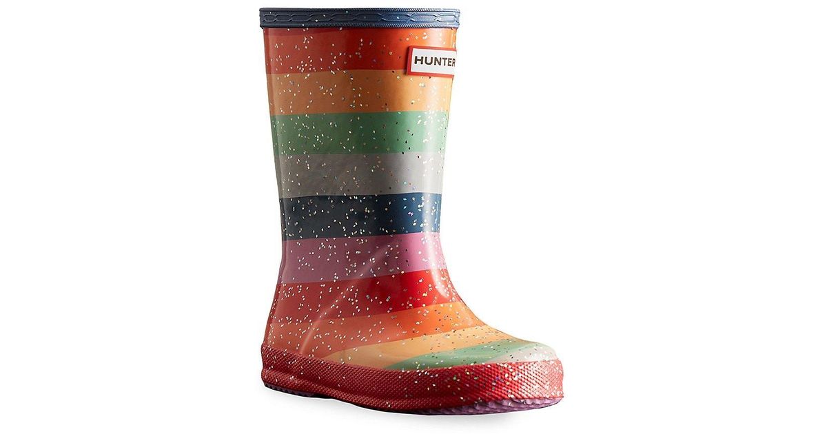 HUNTER Little Girl's & Girl's Original Classic Rainbow Giant Glitter