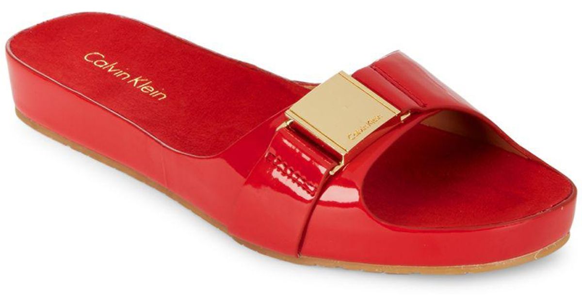 red calvin klein sandals