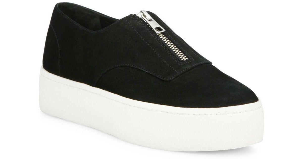 vince warner zip suede platform sneakers