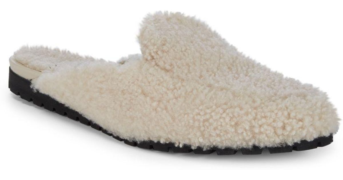 cream backless loafers