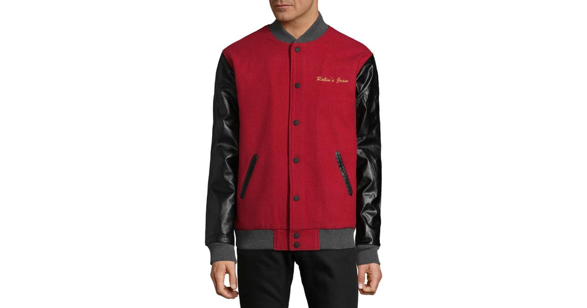 Jean Wool Long Sleeve Bomber Jacket 