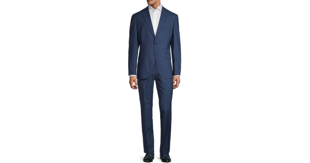 BOSS by HUGO BOSS Super 140 Johnstons/lenon Regular-fit Virgin Wool Suit in  Blue for Men | Lyst