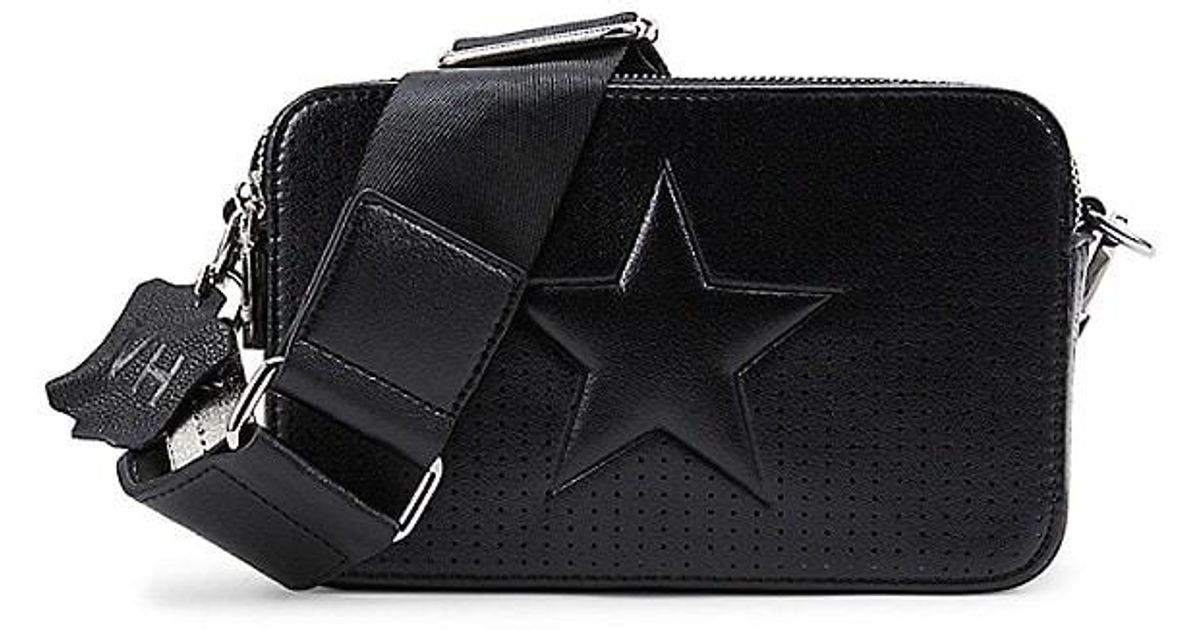 Vintage Havana Perforated Star Leather Crossbody Bag in Black | Lyst