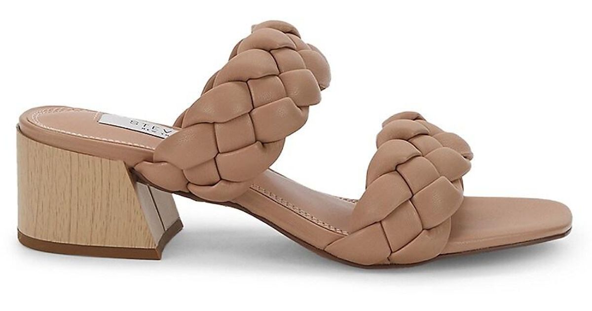 Steven by Steve Madden Barrett Blockheel Braided Sandals in Natural Lyst