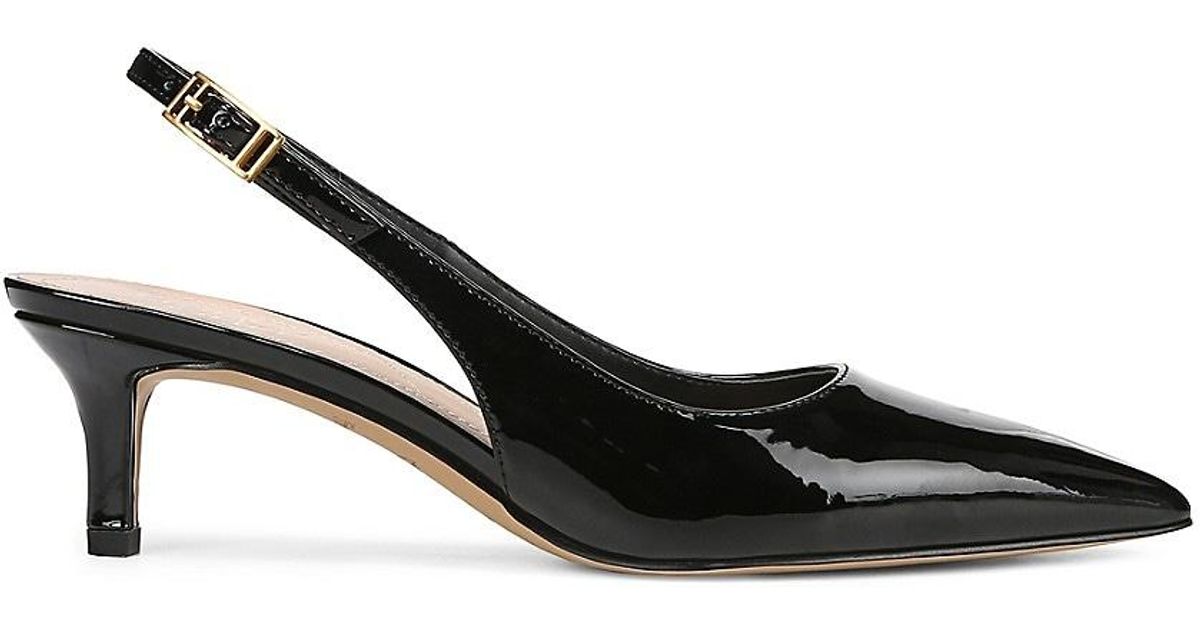 Franco Sarto Kate Kitten Heel Slingback Pumps in Black | Lyst