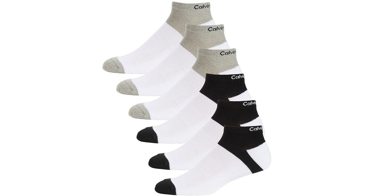 Calvin Klein 6pack Logo Athletic Ankle Socks in White for Men Lyst