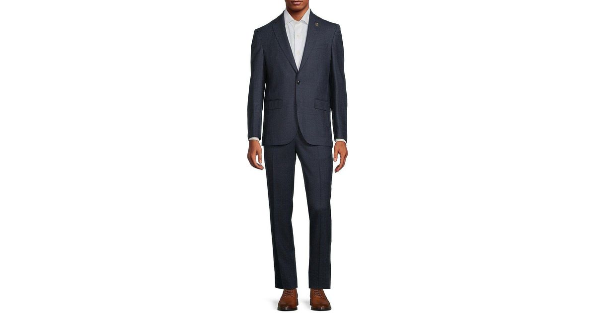 Ted Baker Karl Ct Striped Wool Suit in Blue for Men | Lyst