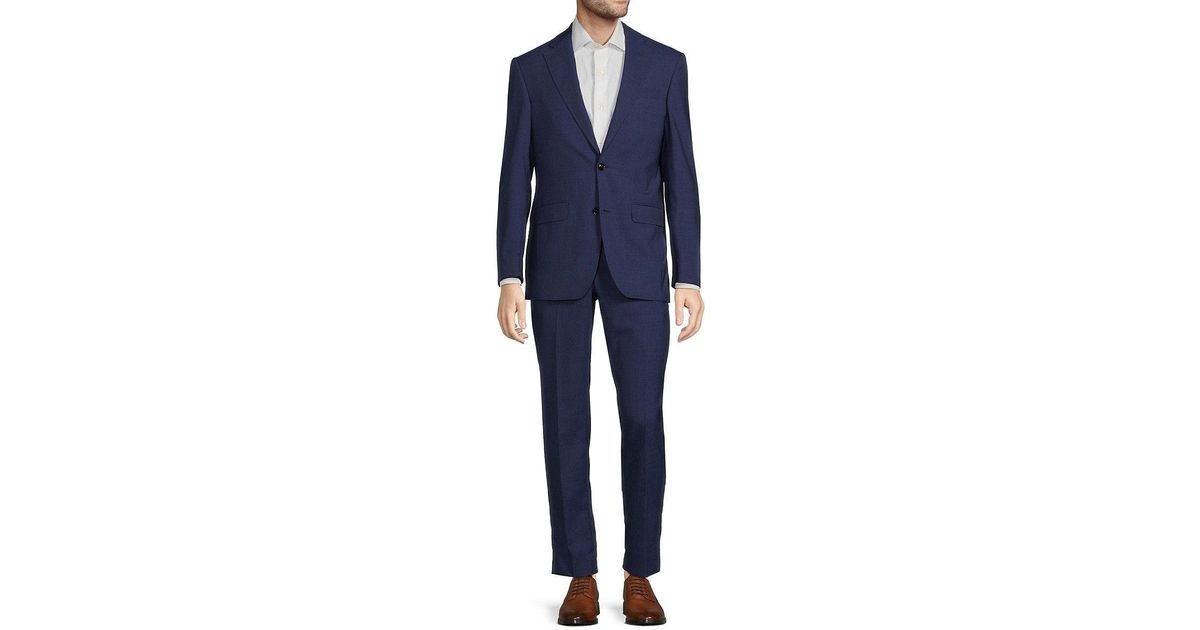Ted Baker Jarrow Heathered Wool Suit in Blue for Men | Lyst
