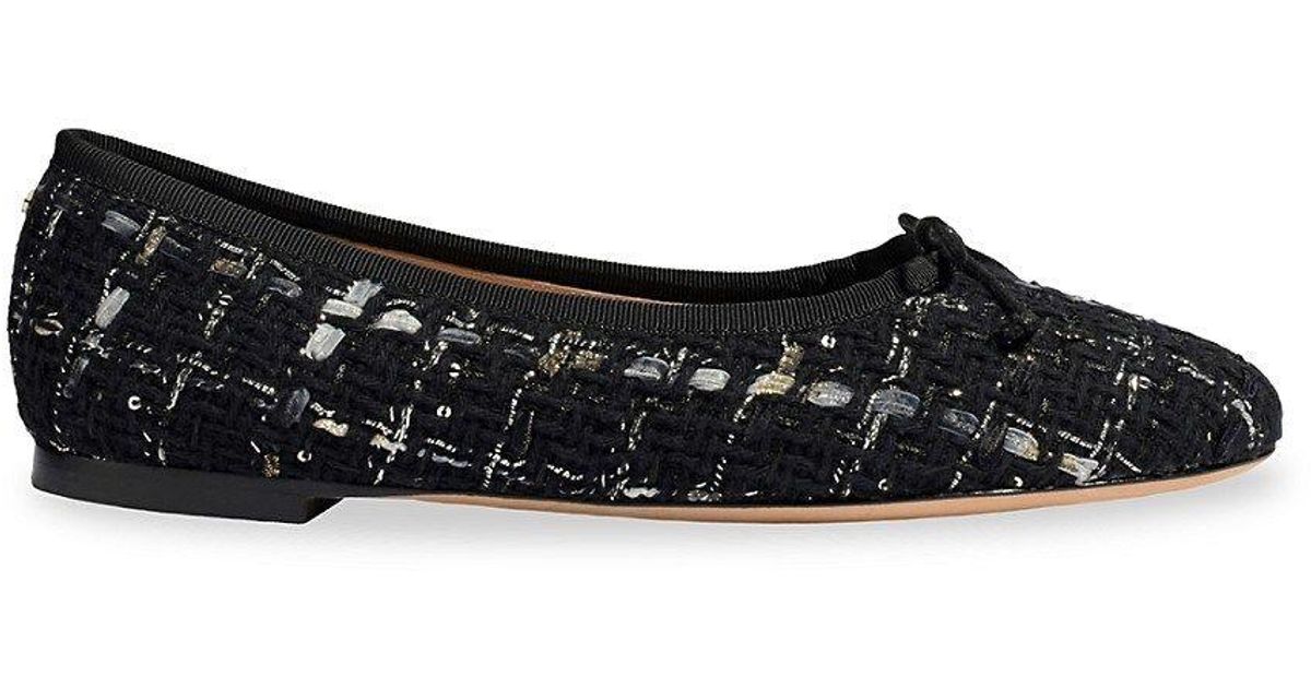 Kate Spade Honey Tweed Ballet Flats in Black Lyst