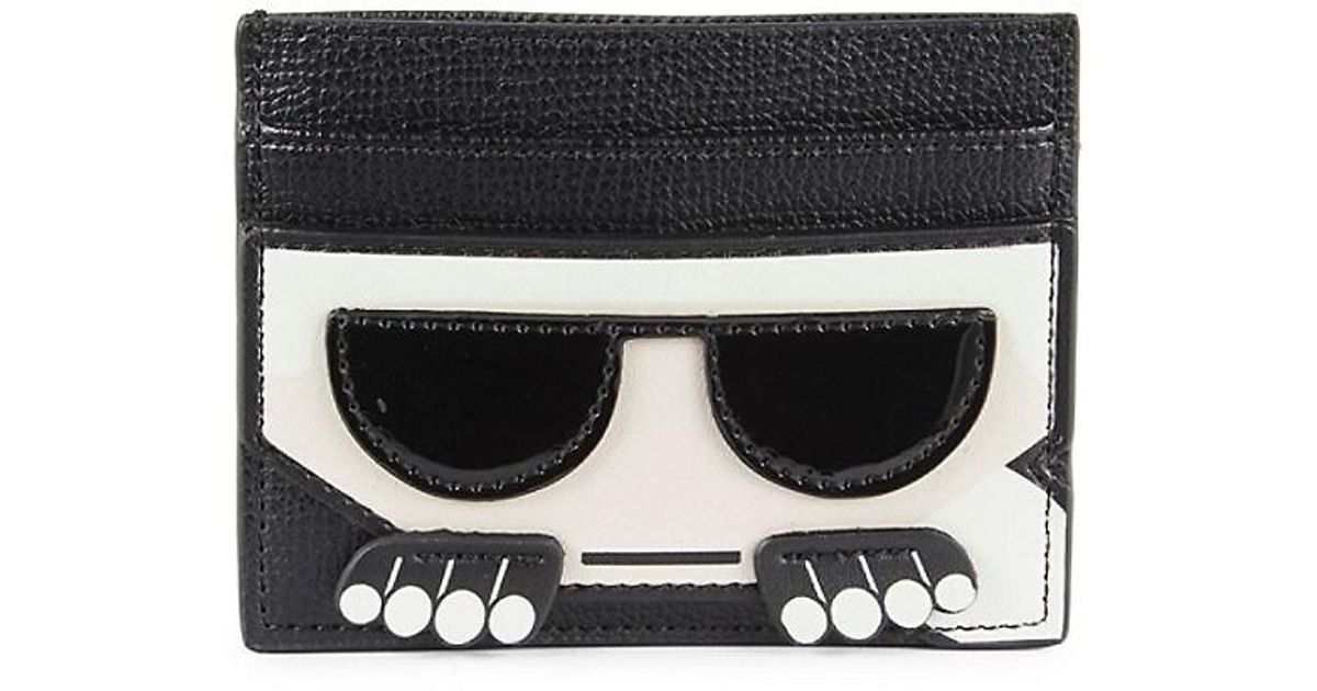 Karl Lagerfeld Faux Leather Card Holder in Black Lyst