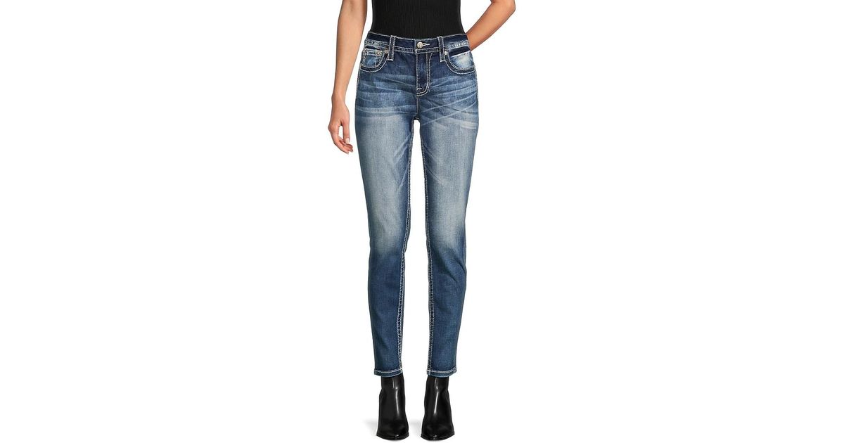Miss Me Mid Rise Skinny Jeans in Blue Lyst UK