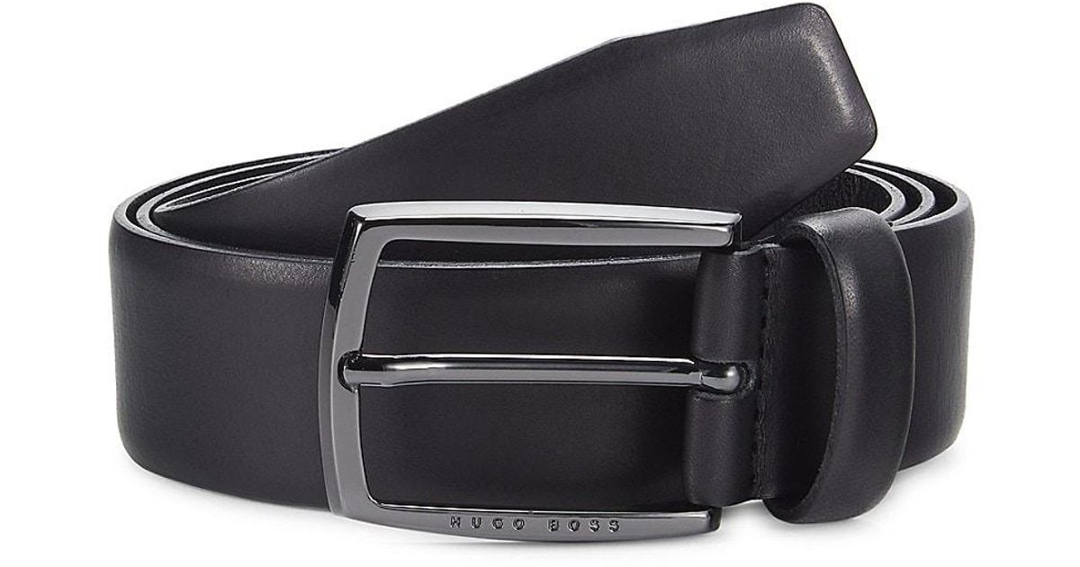 BOSS by HUGO BOSS Ellotyo Leather Belt in Black for Men | Lyst UK