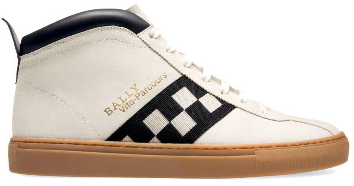 Bally Vita-parcours Retro Leather High-top Sneakers in White - Lyst
