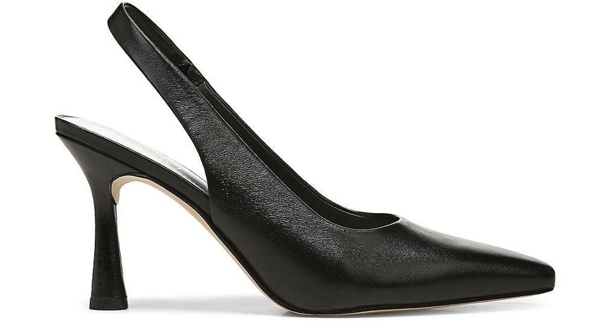 Franco Sarto Marcy Leather Slingback Pumps in Black | Lyst
