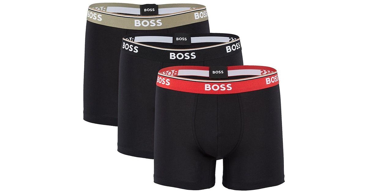 BOSS by HUGO BOSS 3-pack Logo Boxer Briefs in Black for Men | Lyst