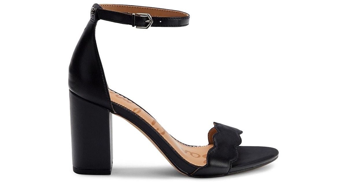 Sam Edelman Odila Patent Leather Block Heel Sandals in Black | Lyst