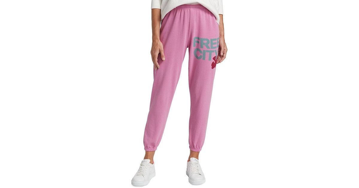 Freecity Logo Sweatpants in Pink Lyst UK
