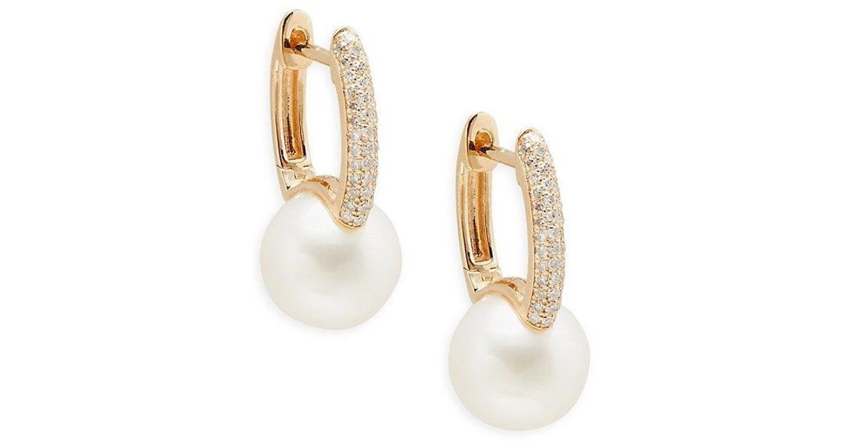 Effy 14K Yellow Gold Cultured Fresh Water Pearl Drop Earrings