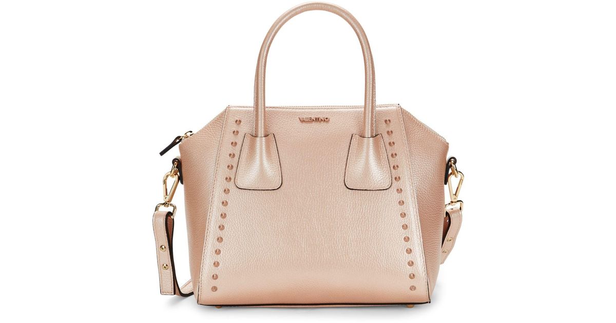 valentino minimi studded leather tote
