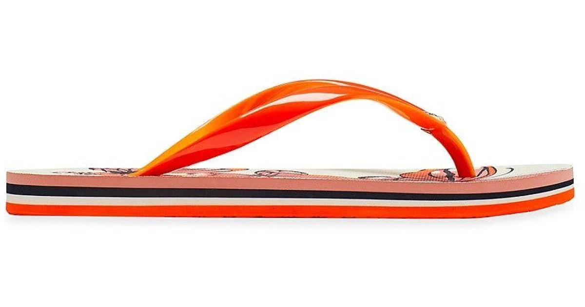 Kate Spade Flyaway Rubber Flip Flops in Orange Lyst